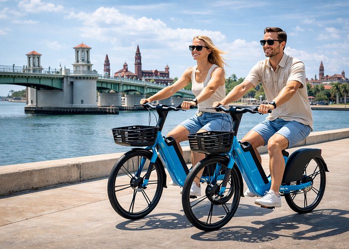 E-Bike Rental w/ Optional Free GPS Guided St. Augustine Fun Tour